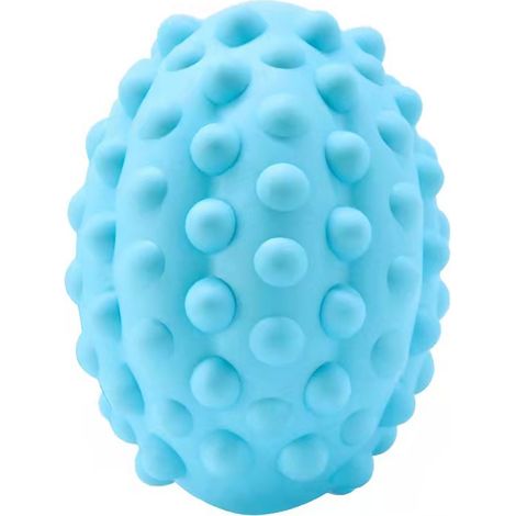 Jouet pour chien (bleu clair) indestructible, en caoutchouc naturel non toxique, avec couineur et dents robustes (1/4)