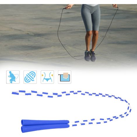Corde à sauter en perles segmentées pour fitness et entraînement, adultes et enfants (Bleu/Blanc) (1/4)