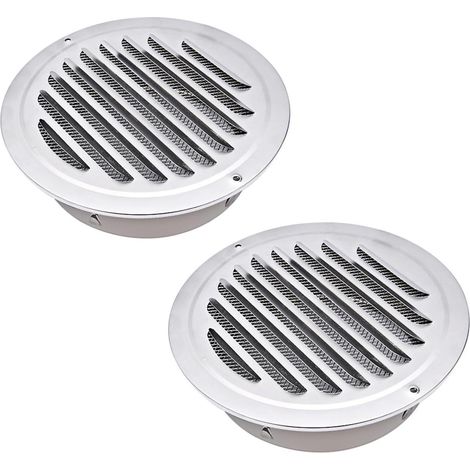 2 Pièces Grille de Ventilation 200mm Acier Inoxydable, Grille d'Echappement Ronde avec Moustiquaire pour Garage Cuisine Salle de Bain Bouches d'Aération Murales (1/5)