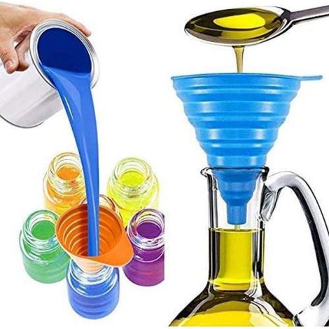 Entonnoir pliable, 2 tailles 4 pièces, couleur mixte, cuisine camping voiture (1/4)