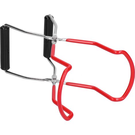 Pince multifonctionnelle pour bocaux et boîtes de conserve, en acier inoxydable et polypropylène, avec plateau anti-brûlure, outil de cuisine (rouge)