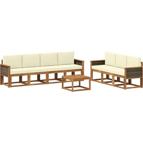 Outdoor-Sofagarnitur mit Kissen 7 pcs vidaXL