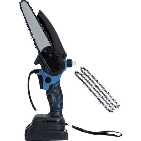 TrAdE Shop Traesio - Mini Motosega Elettrica Portatile Batteria Litio 48vf Velocità 5m/s Potatura Taglio Legno - (1/5)