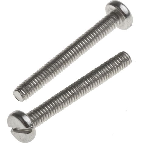 Rs Pro – Vis à métaux M2.5 – Acier inoxydable A2 304 – Tête cylindrique fendue – Longueur 20mm – Sachet de 100 pièces (1/2)