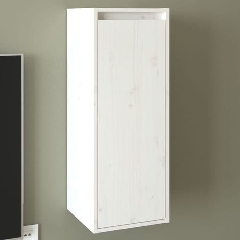 INLIFE Armoire murale Blanc 30x30x80 cm Bois de pin massif (1/5)