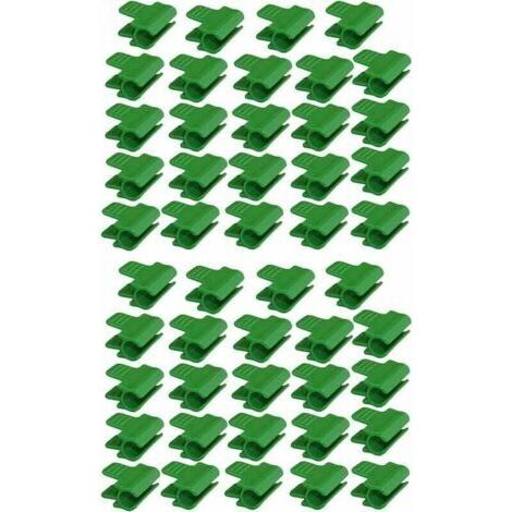 BARKBUSTERS Lot de 48 colliers de serrage pour tuyau de jardin, accessoires de film d'abri de jardin, diamètre extérieur 16 mm, piquets pour plantes, clips en plastique pour serre, Vert (1/5)