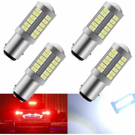 Éclairage et réflecteurs pour remorque, Blanc 1157 33SMD Ampoules LED Super Eclairage de Recul Feu de Stationnement Frein Feu Antibrouillard Arrière Position Feu Arrière 12 4W(4 pièces) (1/5)