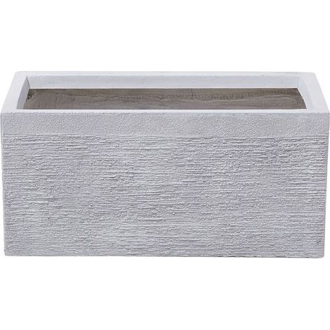 Vaso Rettangolare Vetroresina Bianca per Esterni o Interni 50 x 23 x 24 cm Myra