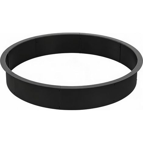 Anneau de Foyer Rond Ø122 cm en Acier Carbone, Insert Brasero Bois DIY avec Trous d’Aération, Liner Foyer Extérieur Jardin Terrasse Camping