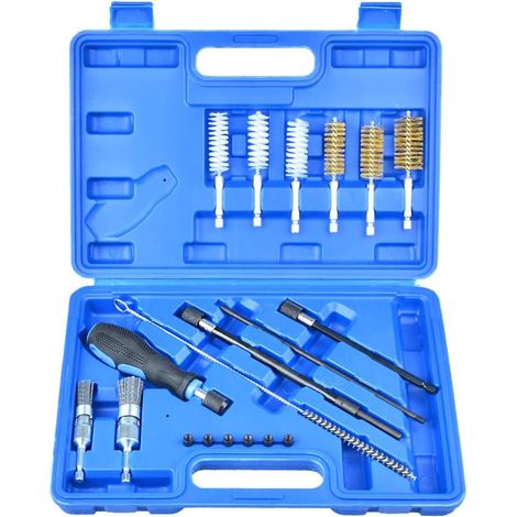 19 Pièces Kit De Nettoyage Injecteur, Brosses En Laiton Et Nylon, Pour Moteur Diesel (1/5)