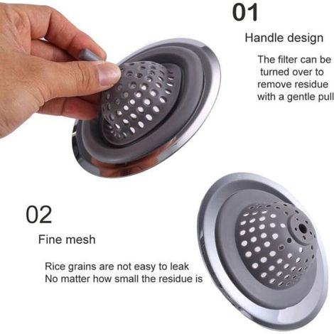 Crépine de douche, lot de 4 crépines d'évacuation, bouchons d'évier de cuisine (1/5)
