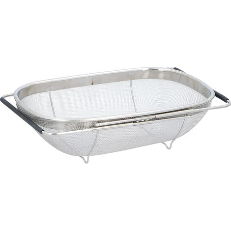 Scolapasta estensibile in acciaio inox con manici 34 x 24 x 11 cm Scolapasta da cucina Scolapasta per pasta (1/2)