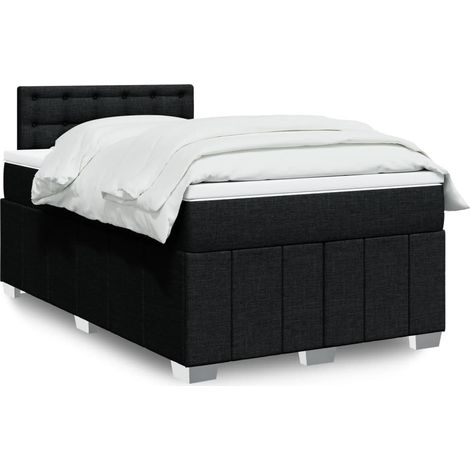 Boxspringbett mit Matratze Schwarz 120x200 cm Stoff
