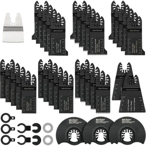 45Pcs Lame Scie Oscillante, Kit de Lame Multifonction Lame Outil Multifonction Universelle pour Multimaster, Dremel, et plus encore (1/5)