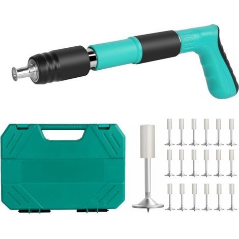 Pistolet à rivet avec 20pcs Nails Boîte en plastique 5 Engrenages Réglable Double Silencieux Acier Pistolet à clous Clou Gun Béton (1/4)