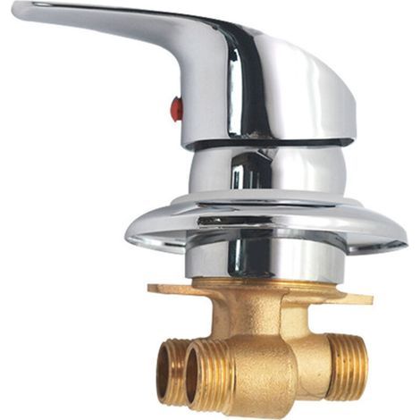 Mitigeur de douche en laiton chromé – Inverseur de sortie G1/2' – Cartouche céramique – Résistant à la corrosion et au ternissement (1/5)