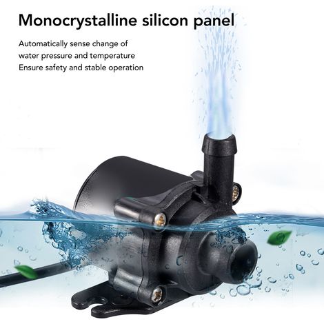 Kit de pompe à eau solaire submersible 20 W pour fontaines, bassins, abreuvoirs à oiseaux, débit réglable avec interrupteur (1/5)