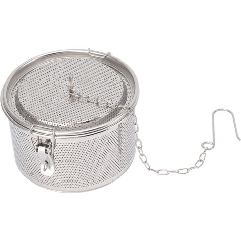 Colino per condimenti con catenella per appenderlo, sfere per il tè in acciaio inox, filtro per zuppa, cestello separatore di condimenti, diametro 16 cm/6,3 pollici. (1/5)