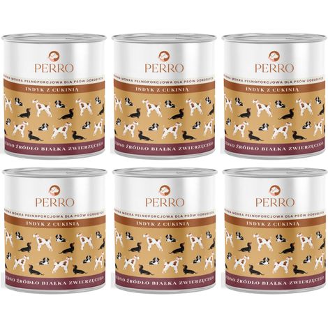 PERRO Dinde aux courgettes pour chiens adultes 6 x 800 g
