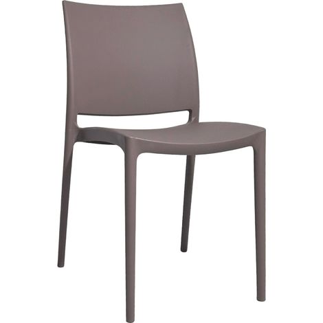 Sedia da sala da pranzo Altea in plastica grigio tortora chiaro modello comfort