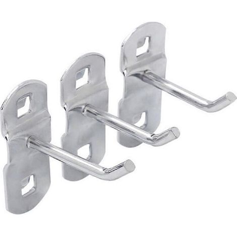 Crochets pour outils ménagers, lot de 10, présentoir en métal argenté (1/5)