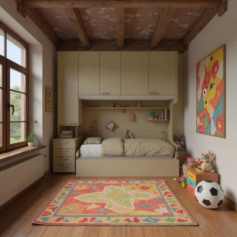 Cameretta a ponte con letto estraibile e spazio intelligente - Ecru cappuccino