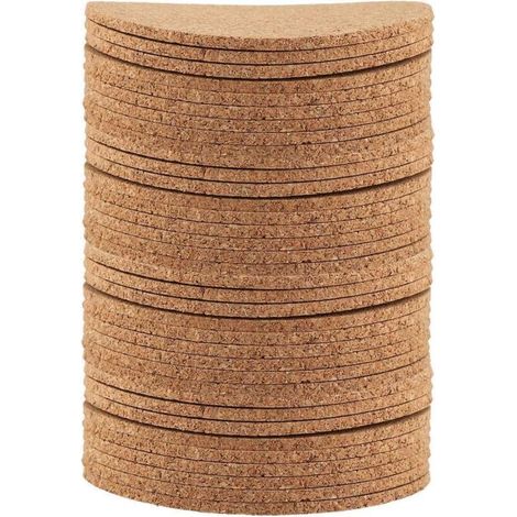 Dessous de Verres Bois Sous-verres en Liège Naturel Coaster Tasse À Café Tapis Absorbant Vaisselle Pad pour La Maison Bar Café De Mariage Table Accessoires(50pcs) (1/4)