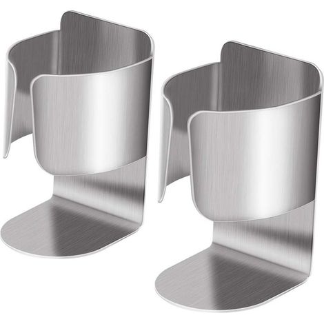 Porte-brosse à dents électrique multifonctionnel, organisateur de dentifrice mural en acier inoxydable avec 2 porte-accessoires pour salle de bain et cuisine (1/5)