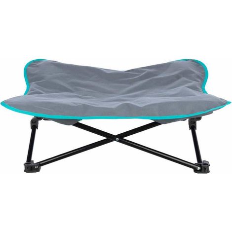 aio-factory Trixie Campingbett grau/dunkeltürkis 88x32x88 cm (1/3)