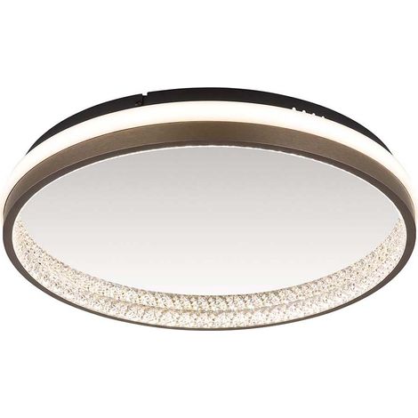 Deckenlampe Deckenleuchte Wohnzimmerlampe grau Kristalle 3 Stufen LED D 39,7 cm
