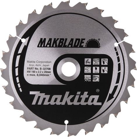 MAKITA B-32708 MAKBLADE for Wood 190mm x 20mm x 24T