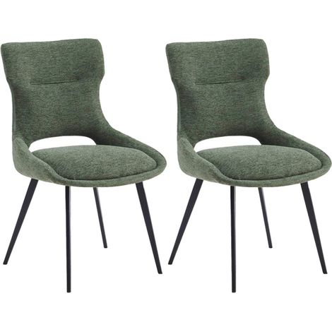 AMANDA - Lot de 2 Chaises Tissu Coloris Vert (1/5)
