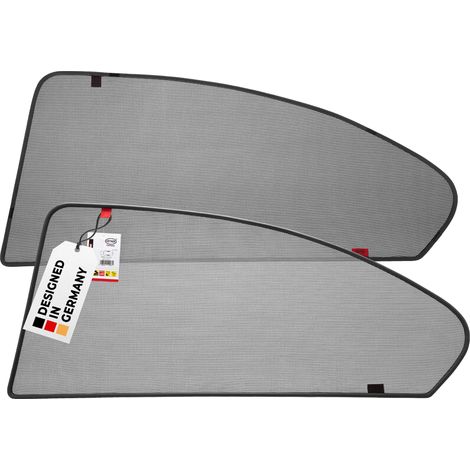 HEYNER® Sonnenschutz Magnethalterung BMW 3er (F30) 2011–2019 – 2er Set für hintere Türen, passgenau, grau, gummierter Rahmen