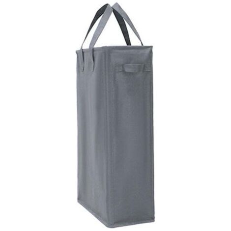 45L Paniers à Linge avec Poignées(Gris Foncé), Pliable Panier à Linge Mince Sac à Linge en Tissue Oxford Rectangulaire Corbeilles à Linge Sac de Rangement pour Salle de Bain 39x19x60CM