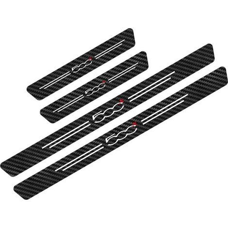 (Pour 500x) 4 autocollants de protection anti-éraflures pour seuils de porte de Fiat 500,500C (2012),500X,500L,Abarth 695 - Décoration en fibre de carbone - Accessoires auto (1/3)