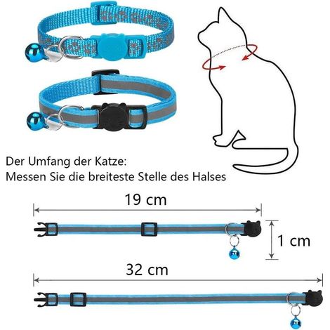 Set mit 2 verstellbaren Anti-Strangulations-Katzenhalsbändern mit 2 Adressanhängern für Kätzchen oder Welpen (gelb) (1/5)