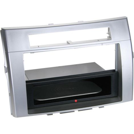 Facade autoradio 2DIN compatible avec Toyota Corolla Verso 04-09 Avec vide poche Induction Qi Argent