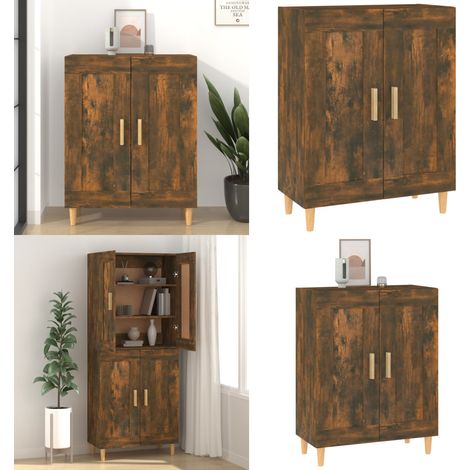 Sideboard Räuchereiche 69,5x34x90 cm Holzwerkstoff - Schreibtisch - Wohnzimmermöbel - Sideboard - Regal - Holzmöbel - Home & Living (1/5)