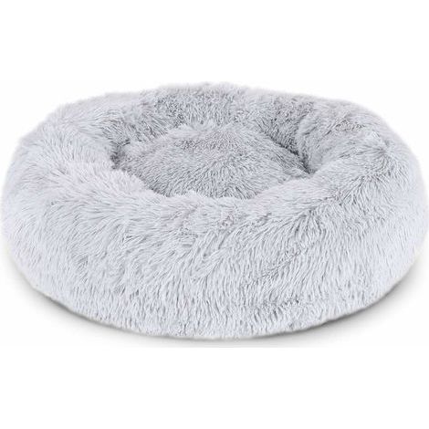 Panier rond pour chien coussin pour chat panier donut Ø 50 cm (M) Gris clair (1/4)