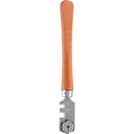 Tenez la lame de coupe-verre à 6 roues à manche en bois pour couper le verre. (1/5)