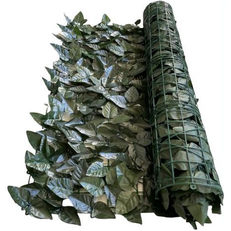 Siepe Sintetica Ornamentale per Terrazze e Giardino a Foglie di Lauro 1x3 mt Verde scuro Villa D'este (1/5)