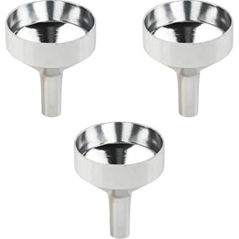 Lot de 3 petits entonnoirs pour remplissage de bouteilles, mini entonnoirs en métal aluminium pour canettes, vin liquide et cosmétiques, diamètre d'ouverture : 1,8 cm. (1/5)