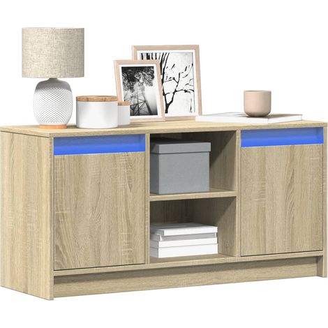 vidaXL Mobile Porta TV con LED Rovere Sonoma 100x34x50cm in