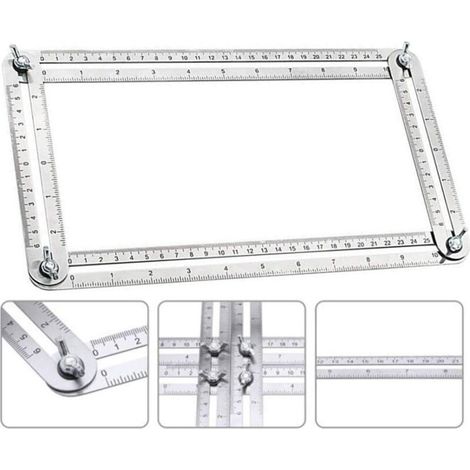 Xinlie Angle Règle de mesure Règle multi-angle Modèle d'angle Modèle Premium Outil Règle Modèle d'angle Angle Outil de mesure Rapporteur Modèle Outil Règle ajustable Règle de mesure A