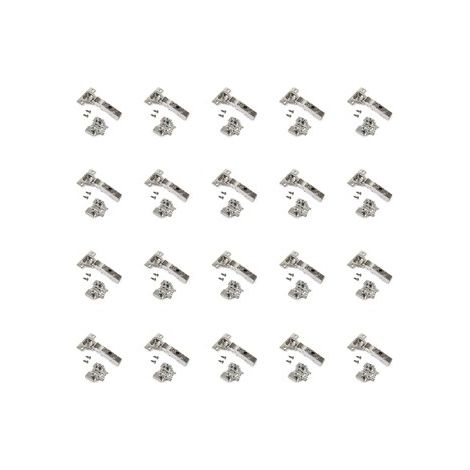 Emuca Charnières Droites X91 Finition Nickel 20 pcs