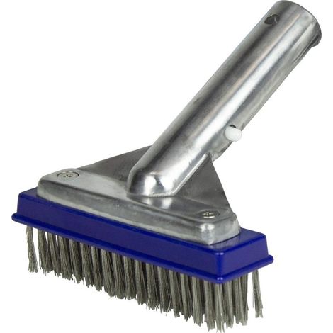 Brosse à algues pour piscine à poils en acier inoxydable, dos en aluminium de 5 pouces, série classique (1/5)