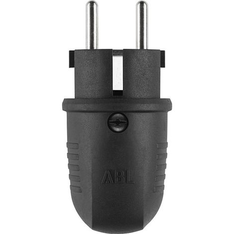 ABL Winkelstecker Original 1508, 16A 250V IP44, Gummi, Schwarz (1/5)
