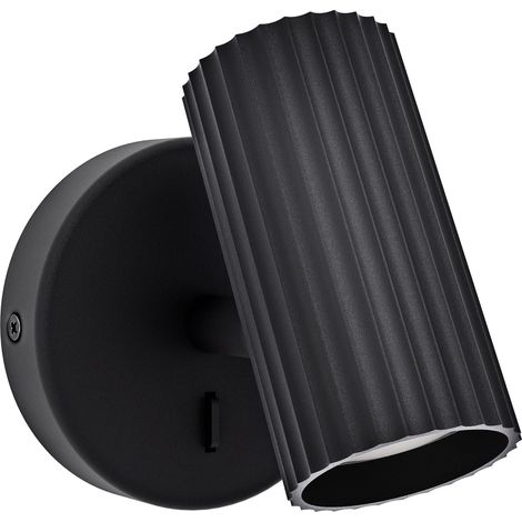 Applique Moderna Portillo Alluminio Nero 1 Luce Gu10 Ip20 (1/2)