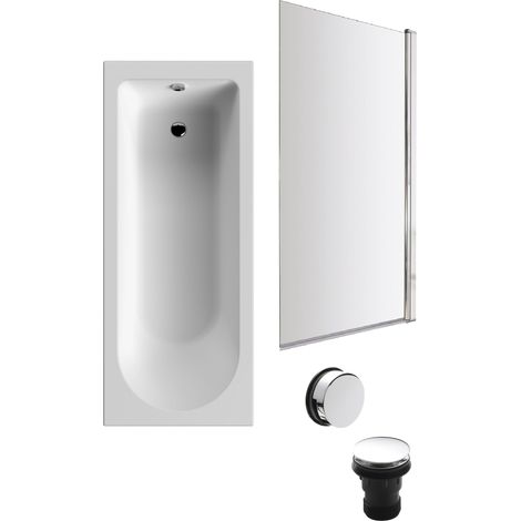 Round Single Ended 1700x700 Bath Set – Leg Set & Chrome Screen & Chrome Waste