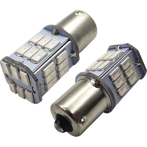 Lot de 2 ampoules LED 1156 7506 10-30 V super lumineuses 5630 30 SMD pour feux arrière de recul Rouge